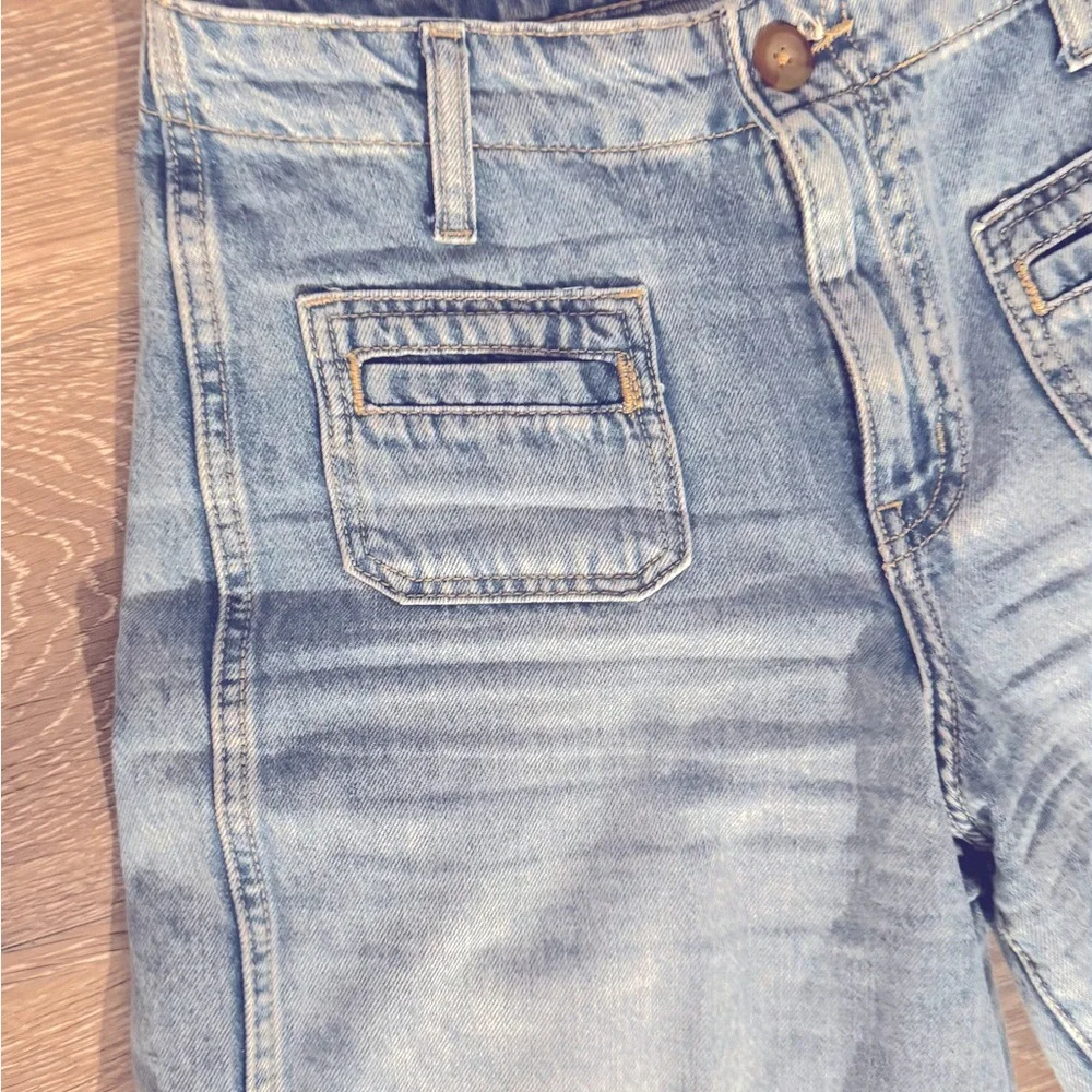 High rise very wide leg great butt denim perfect fit no stretch, front pockets - Picture 4 of 4